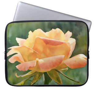 Peach Pink Rose Art Flower Laptop Sleeve Cover