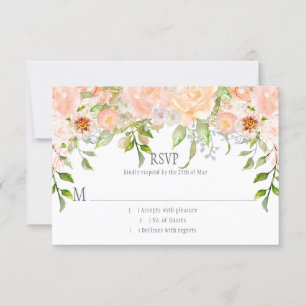 Peach Pink Roses Greenery Waterfall RSVP