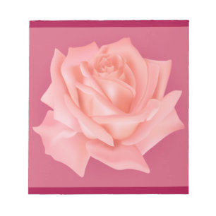 Peach-pink roses notepad