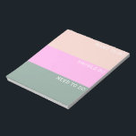Peach Pink Sage Colour Block Striped To Do List Notepad<br><div class="desc">A colourful and fun to do list with sections for want to do,  should do,  and need to do.</div>