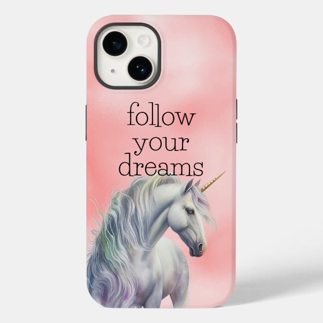 Peach Pink Unicorn Dream Case-Mate iPhone Case (Back)