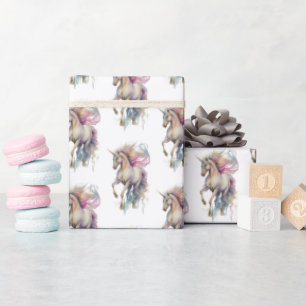Peach Pink Unicorn Dream Wrapping Paper