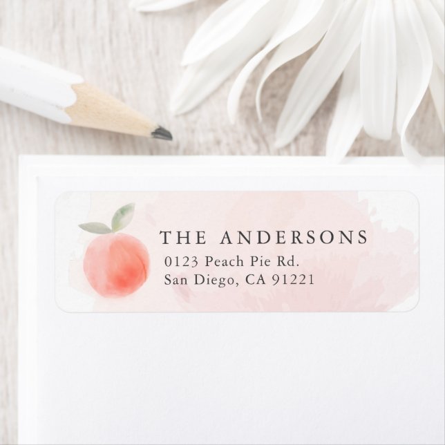 Peach Pink Watercolor Return Address (Insitu)