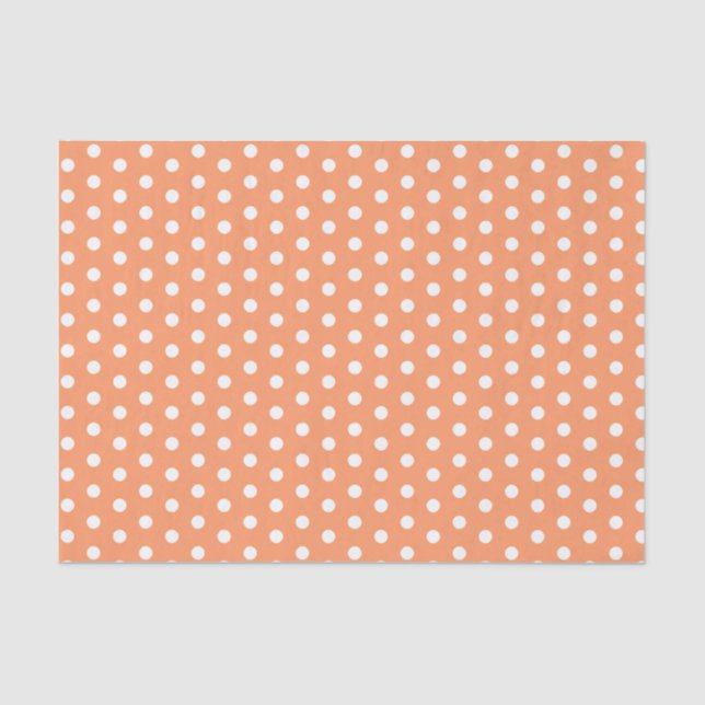 Peach Polka Dots Tissue Paper (Front)