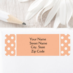 Peach Polkadot Return Address 