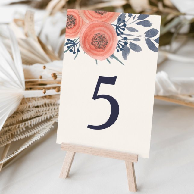 Peach Poppies Table Number (Creator Uploaded)
