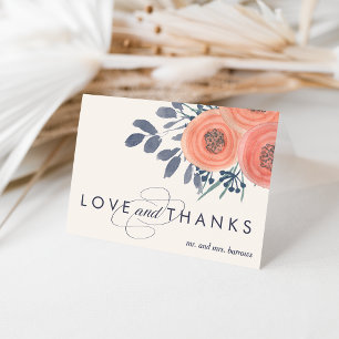Peach Poppies Thank You Card