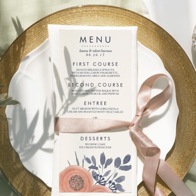 Peach Poppies Wedding Menu (Creator Uploaded)
