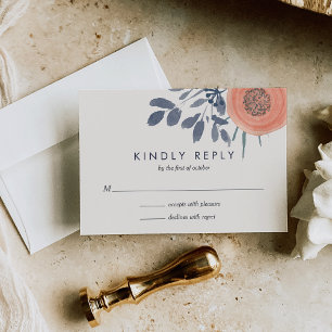 Peach Poppies Wedding RSVP Response