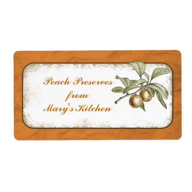 Peach Preserves Food Storage Botanical Custom (Front)