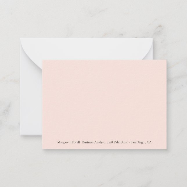 Peach Professional Name Note Cards (Front)