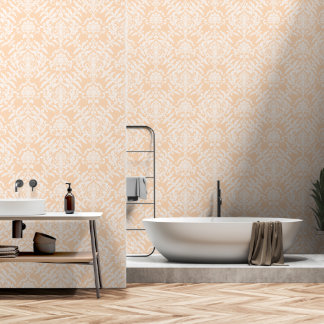 Peach Puff Damask Colour Peel and Stick Removable Wallpaper