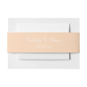 Peach Puff Designer Matching Colour Invitation Belly Band