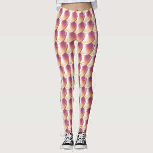 Peach Purple Dragon Scale Cosplay Leggings