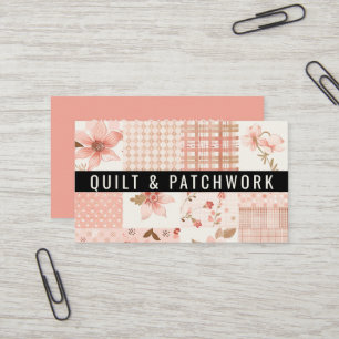Peach Quilt Patchwork Handmade Clothing Business Card