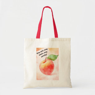 Peach Quote Tote Bag – Fresh & Inspirational