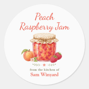 Peach Raspberry Jam From the Kitchen Of Label
