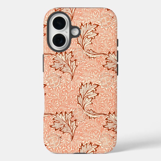 Peach Red Floral Botanical Pattern Morris William  Case-Mate iPhone Case (Back)