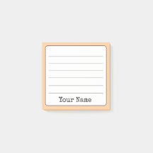Peach Retro Add Your Name Lined 