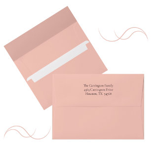 Peach Return Address Baby Birth Announcement Envelope