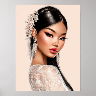 Peach Reverie Vertical Portrait Poster (18×24)