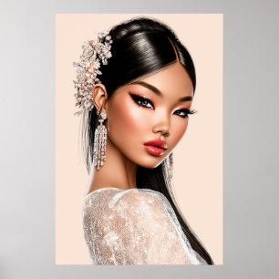 Peach Reverie Vertical Portrait Poster (24x36)