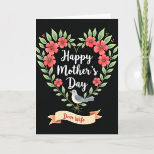 Peach Ribbon Mothers Day Card