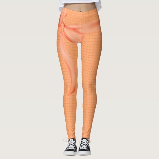 PEACH-RIBBON-ROMANTIC'S--LEGGING'S_XS-XL LEGGINGS