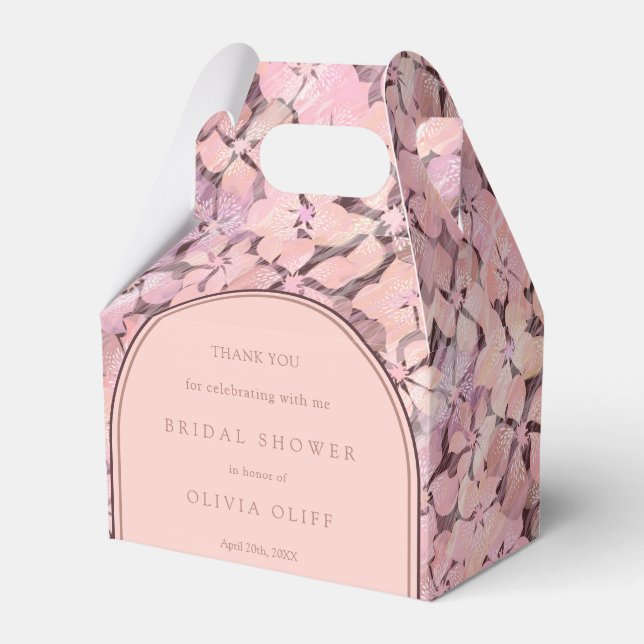 Peach Romance Bridal Shower Favour Box (Front Side)