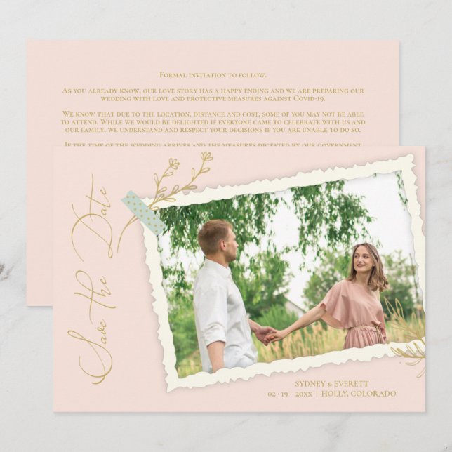 Peach Romantic Vintage Photo Album Scrapbook (Front/Back)