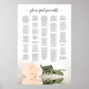 Peach Rose Alphabetical Wedding Seating Chart