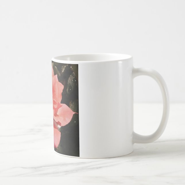 peach rose and dewdrops coffee mug (Right)