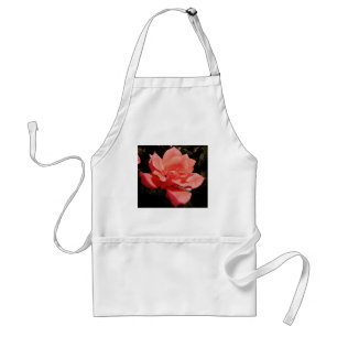 peach rose and dewdrops standard apron