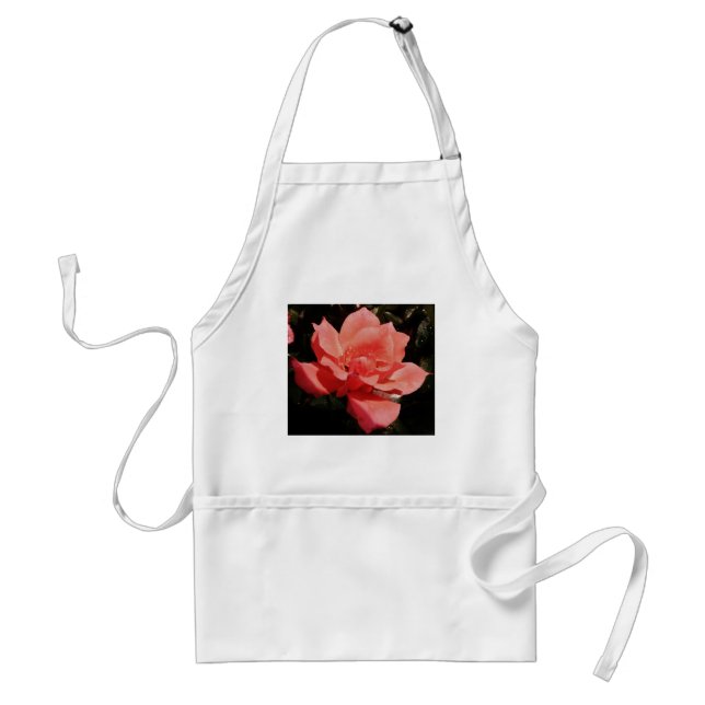peach rose and dewdrops standard apron (Front)