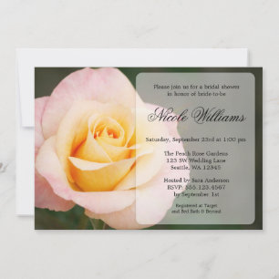 Peach Rose Bridal Shower Invitation