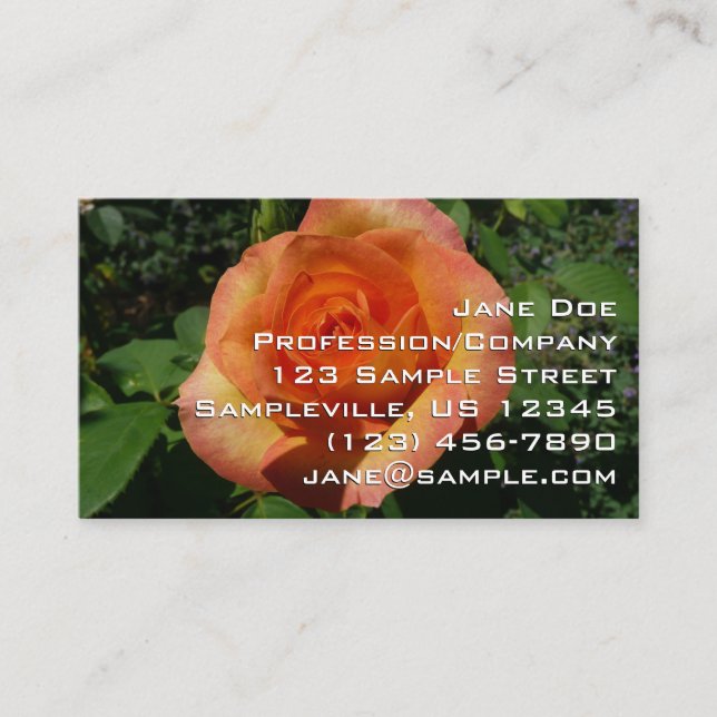 Peach Rose Business Card (Front)