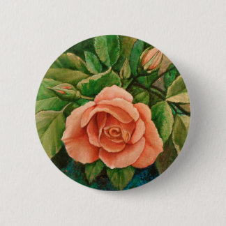 Peach Rose Button
