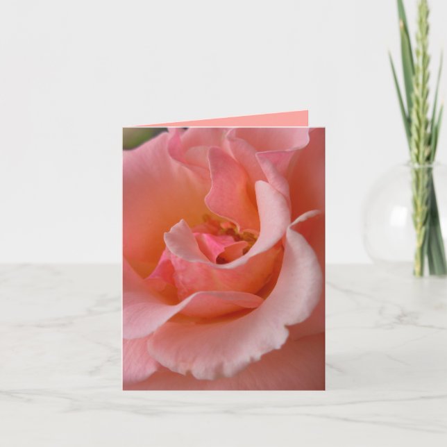 Peach Rose Card Custom Wildflower Greeting Card (Front)