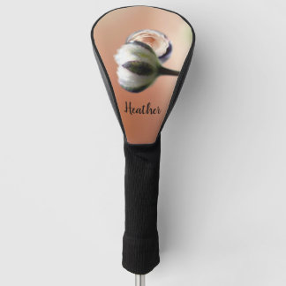 Peach Rose Droplet Personalised Golf Head Cover
