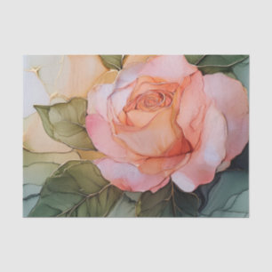 Peach Rose Floral Bridal Shower Tissue Paper