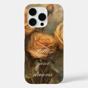 Peach Rose Floral Romantic iPhone 16 Pro Case