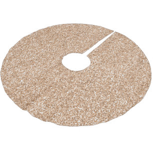 Peach Rose Gold Blush Glitter Glitz Brushed Polyester Tree Skirt