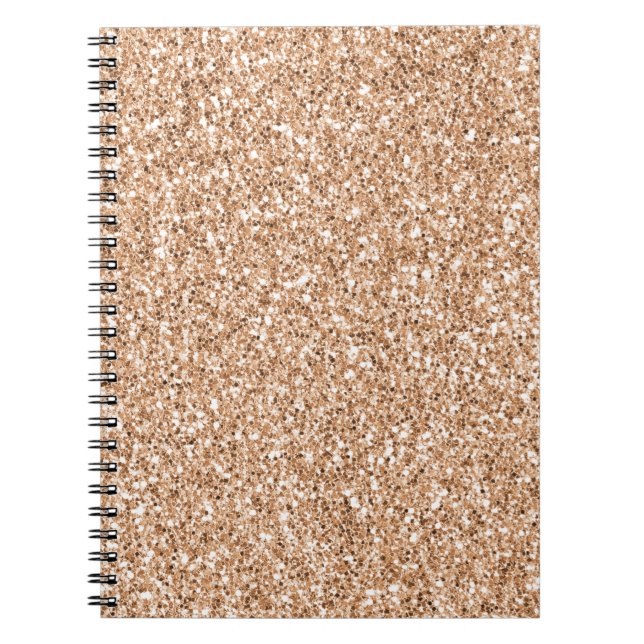 Peach Rose Gold Blush Glitter Glitz        Notebook (Front)