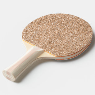 Peach Rose Gold Blush Glitter Glitz Ping Pong Paddle
