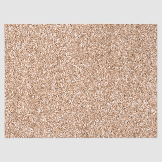 Peach Rose Gold Blush Glitter Glitz Tissue Paper (Front)