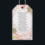 Peach & Rose Gold Geometric Bridal Display Shower Gift Tags<br><div class="desc">Peach & Mint Succulents Watercolor Floral & Rose Gold Geometric Terrarium Frame Summer or Spring Flowers with Watercolor greenery,  Modern and Script fonts,  and elegant floral design. Trendy and Chic Wedding Bridal Shower Display Tags! ~ Check my shop to see the entire wedding suite for this design!</div>