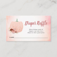 Peach & Rose Gold Glitter Pumpkin Diaper Raffle