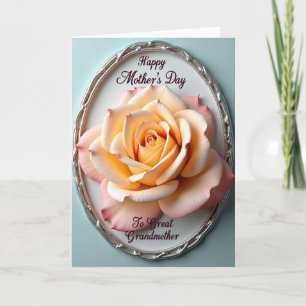 Peach Rose Great Grandma Card