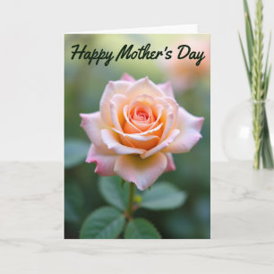 Peach Rose Happy Mothers Day Card