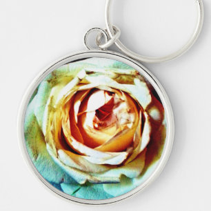 Peach Rose Key Ring